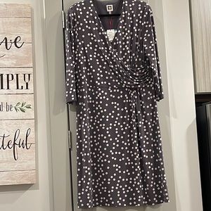 Anne Klein Printed Faux Wrap Dress
